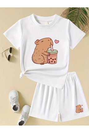 ست بالاتنه و پائین تنه سفید بچه گانه بافت Afternoon Kids - کد 925974710