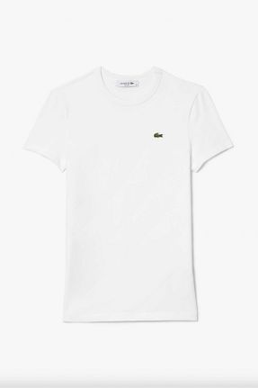 تیشرت سفید زنانه اسلیم فیت Lacoste - کد 925971070