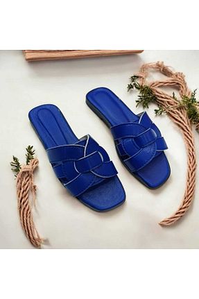 دمپائی آبی زنانه چرم مصنوعی MARİSSA - کد 926000970