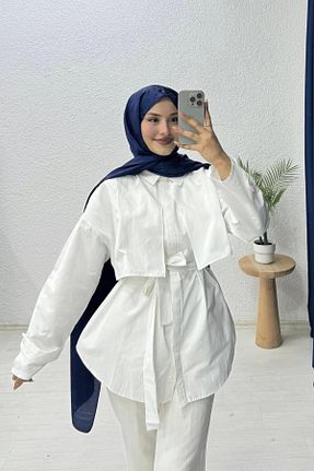 پیراهن سفید زنانه اورسایز lurex moda - کد 926002201