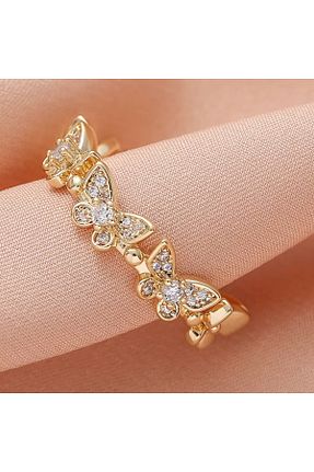 انگشتر استیل (فولاد) طلائی زنانه استیل ضد زنگ toptanhanem - کد 821624247