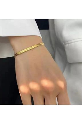 دستبند استیل (فولاد) زرد زنانه استیل (فولاد) MARZELLA ACCESSORİES - کد 926001351