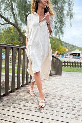 لباس بژ زنانه بافتنی Güneşkızı - کد 925989728
