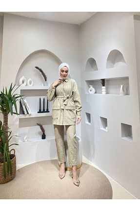 ست بالاتنه و پائین تنه طوسی زنانه بافتنی comstar - کد 817834593