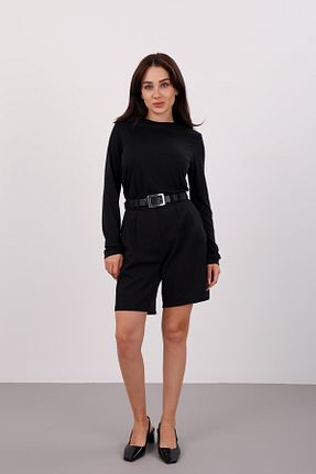 شلوارک و برمودا مشکی زنانه رگولار FACETTE - کد 98124718