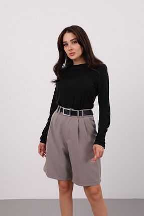 شلوارک و برمودا طوسی زنانه رگولار FACETTE - کد 274509976