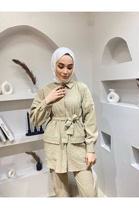 ست بالاتنه و پائین تنه طوسی زنانه بافتنی comstar - کد 817834593
