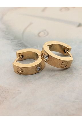گوشواره استیل (فولاد) زرد زنانه استیل ضد زنگ Siya Silver - کد 926008410