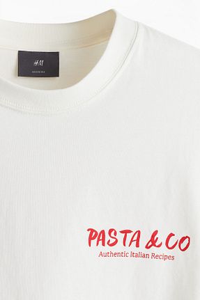 تیشرت سفید مردانه اورسایز H&M - کد 926032847
