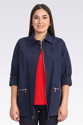 کاپشن سرمه ای زنانه سایز بزرگ TOLGA SARAÇOĞLU - کد 926167628