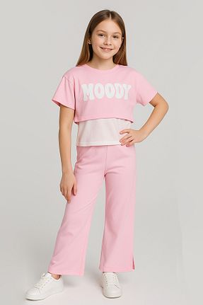 ست بالاتنه و پائین تنه صورتی بچه گانه بافتنی Trend Bebe Butik - کد 926167490