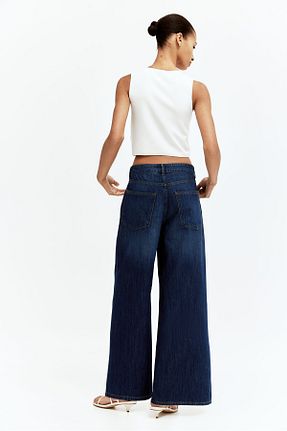 شلوار جین آبی زنانه پاچه گشاد H&M - کد 926033091