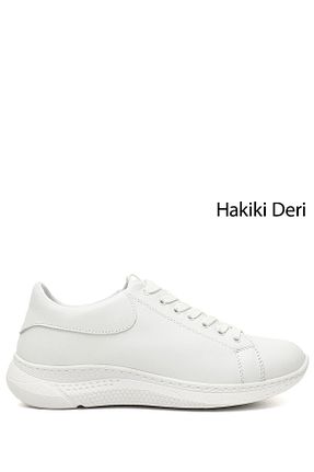 کفش اسنیکر سفید زنانه چرم اصل GÖNDERİ(R) - کد 667365998