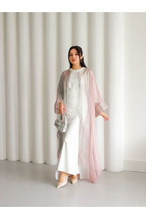 کافتان و کیمونو حجاب صورتی زنانه مخلوط ویسکون fiore fashion - کد 902969534