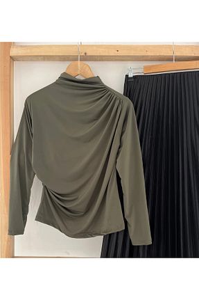بلوز خاکی زنانه ساده MeyyoModa - کد 926850110