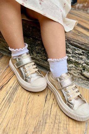 کفش کژوال طلائی بچه گانه چرم خالص kids A more - کد 902779154