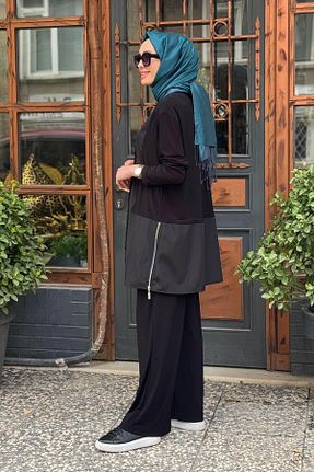 ست بالاتنه و پائین تنه حجاب مشکی زنانه رگولار Nurcan Çetin - کد 926068945