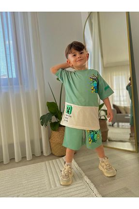 ست بالاتنه و پائین تنه سبز بچه گانه بافتنی öykümgaleria - کد 926188578