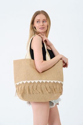کیف ساحلی بژ زنانه QUTBAG - کد 926184772