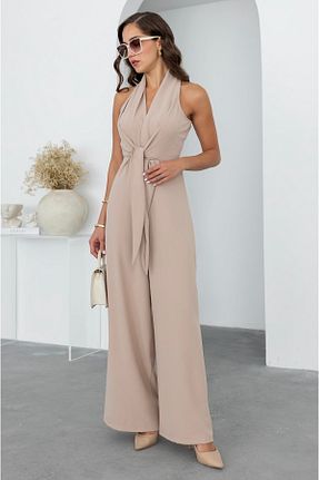 سرهمی بژ زنانه بدون آستین Afiş Butik - کد 926083783