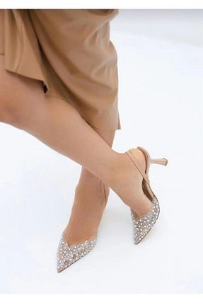 کفش مجلسی بژ زنانه پارچه ای YOL YILDIZI - کد 926093107