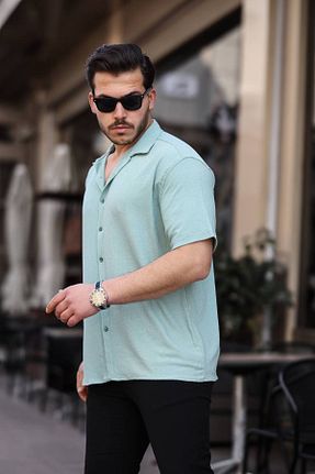 پیراهن فیروزه ای مردانه Relaxed YONEZ MODA - کد 921229603
