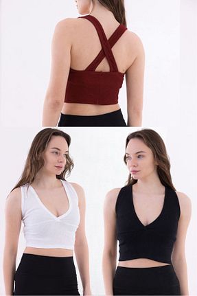 بلوز زرشکی زنانه ساده KHAB PREMİUM - کد 926118254