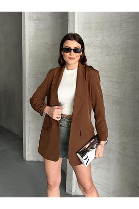 کت قهوه ای زنانه رگولار FERZOLAİO - کد 926160900