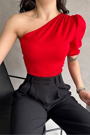 بلوز قرمز زنانه ساده Caddebostan Moda - کد 926160979