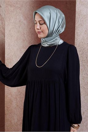 روسری سرمه ای ساتن Alvina - کد 846355664
