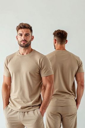 تیشرت بژ مردانه رگولار JOLT - کد 926163696