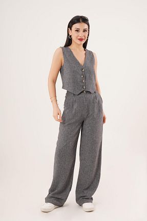 ست بالاتنه و پائین تنه طوسی زنانه بافتنی Hipo Trend - کد 833503268