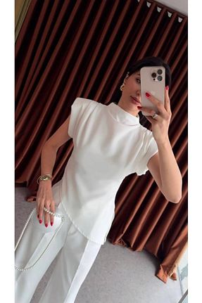 بلوز سفید زنانه ساده bm bessomoda fashion boutique - کد 926172915