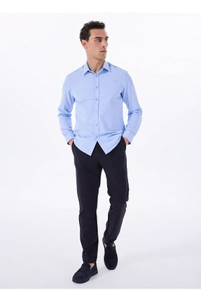 پیراهن آبی مردانه یقه پیراهنی Fabrika - کد 926206005
