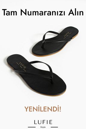 دمپائی مشکی زنانه چرم مصنوعی Lufie Style - کد 825568277