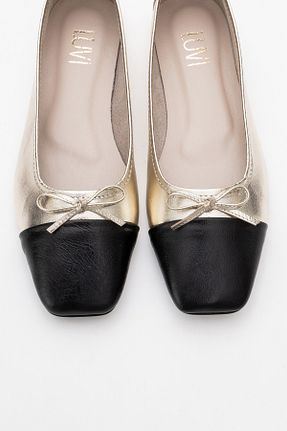 بابت طلائی زنانه چرم خالص luvishoes - کد 926185341