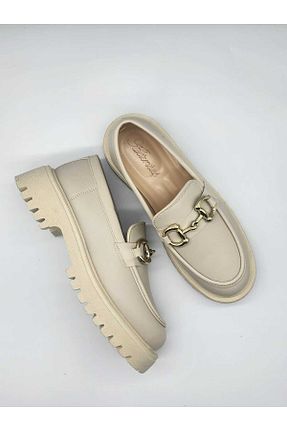 کفش لوفر بژ زنانه چرم مصنوعی Zegeshoes - کد 921267579