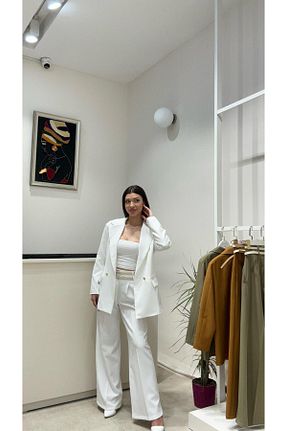 کت سفید زنانه اورسایز modadagiyim - کد 926213533