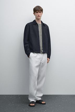 شلوار سفید مردانه کتان Massimo Dutti - کد 926214632