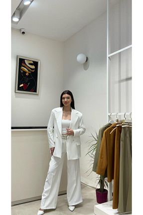 کت سفید زنانه اورسایز modadagiyim - کد 926213533