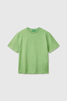 تیشرت سبز بچه گانه یقه دوچرخه Benetton - کد 926216647