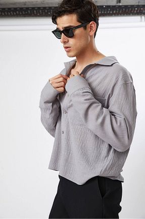 پیراهن طوسی مردانه رگولار Beyyoglu - کد 926341089