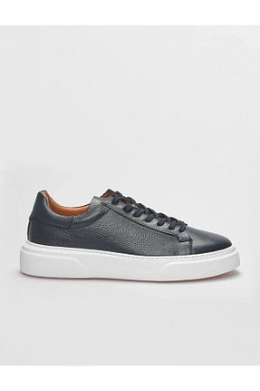 کفش اسنیکر سرمه ای مردانه چرم اصل Oregon Shoes - کد 926212422