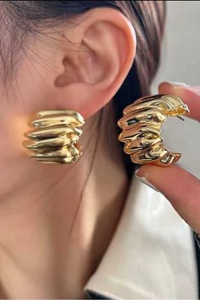 گوشواره جواهر زرد فلزی KYOLA DESİGN - کد 926221407