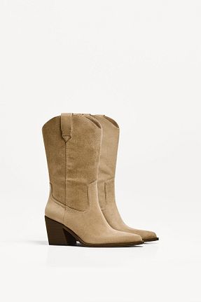 چکمه بژ زنانه پلی استر Bershka - کد 926236879