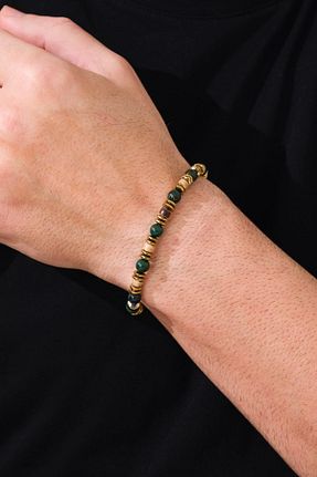 دستبند جواهر سبز مردانه سنگ طبیعی EG Jewels Atelier - کد 926231329
