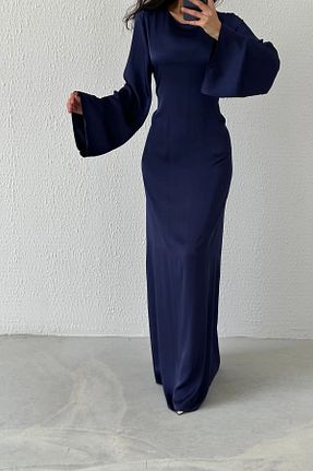 لباس مجلسی حجاب سرمه ای زنانه یقه دوچرخه Raya Gym - کد 926240094