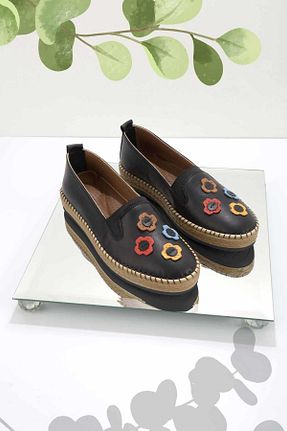 کفش کژوال مشکی زنانه چرم خالص Bambi - کد 650562468