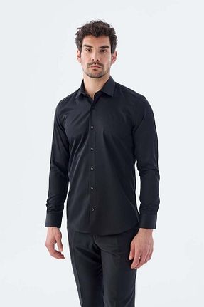 پیراهن مشکی مردانه اسلیم فیت Jakamen - کد 6051099