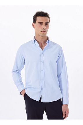 پیراهن آبی مردانه یقه دکمه زیر دار FABRIKA COMFORT - کد 926268779